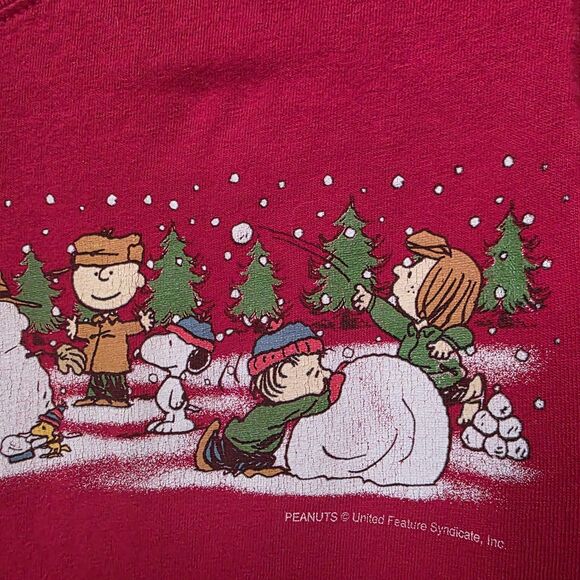 Vintage Peanuts Holiday T-Shirt Size Small Charlie Brown Snoopy Christmas - Picture 5 of 8